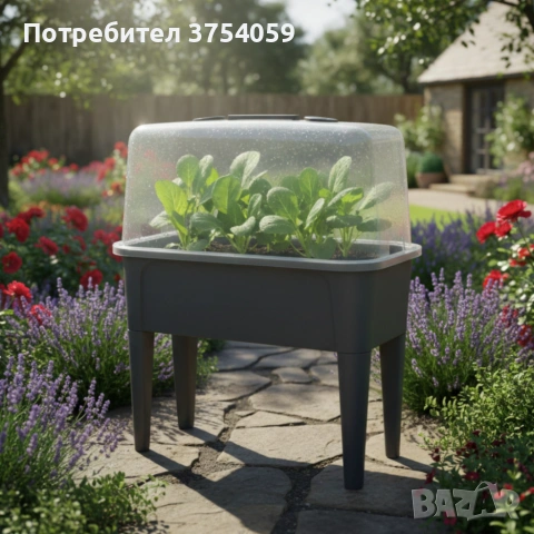 Сива оранжерийна маса с капак - здрава и практична, снимка 3 - Оранжерии - 55163396