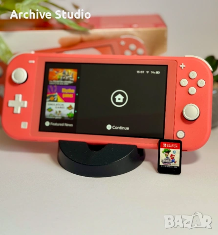 Nintendo Switch Lite Coral (Корал/Розов) + Super Mario Bros. Wonder | КАТО НОВО!, снимка 3 - Nintendo конзоли - 54618872