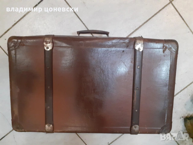 Стар пътнически куфар,от кожа,размер 54,17,32, снимка 4 - Антикварни и старинни предмети - 54802308