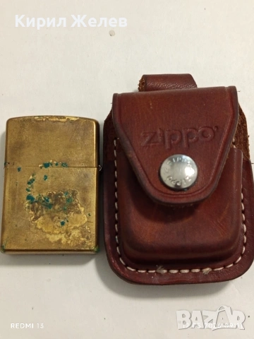 Оригинална метална запалка ZIPPO с кожен калъф колекционерски модел 39228