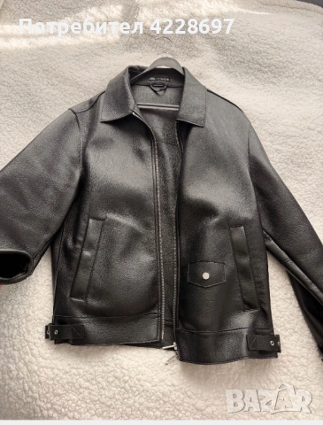 Мъжко кожено яке ZARA, снимка 3 - Якета - 54188605