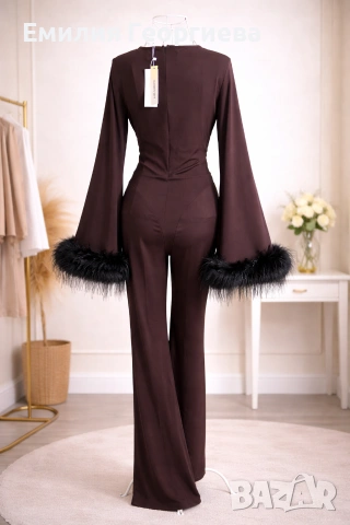 Кафяв гащеризон с пера и пух , снимка 4 - Гащеризони - 54005547