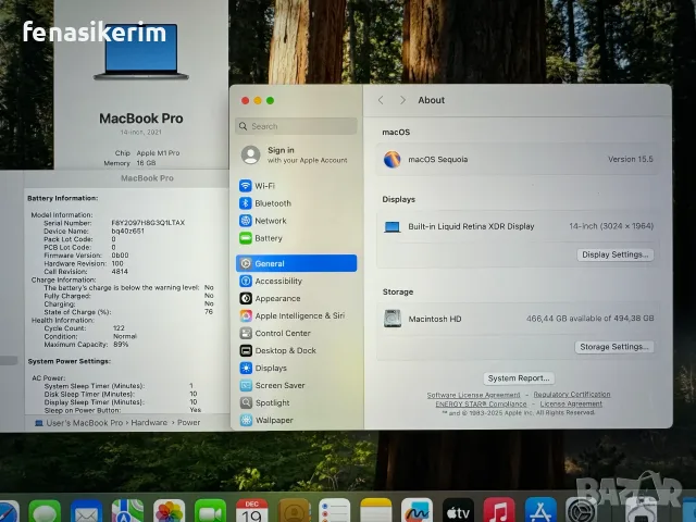 14' Apple MacBook Pro 2021 M1 Pro Space Grey 16GB RAM/512GB SSD/Бат 12ч , снимка 7 - Лаптопи за работа - 51953423
