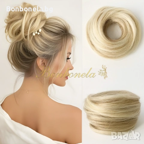 Кок с ластик / Различни цветове, снимка 4 - Аксесоари за коса - 54497482