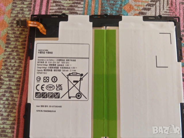 Samsung EB-BT585ABE Оригинална батерия 7300mAh за Galaxy Tab A 10.1 T580 / T585, снимка 2 - Резервни части за телефони - 54556561