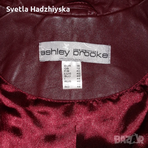 Дамско кожено яке Ashley Brooke, размер EUR 38, снимка 3 - Якета - 54630093