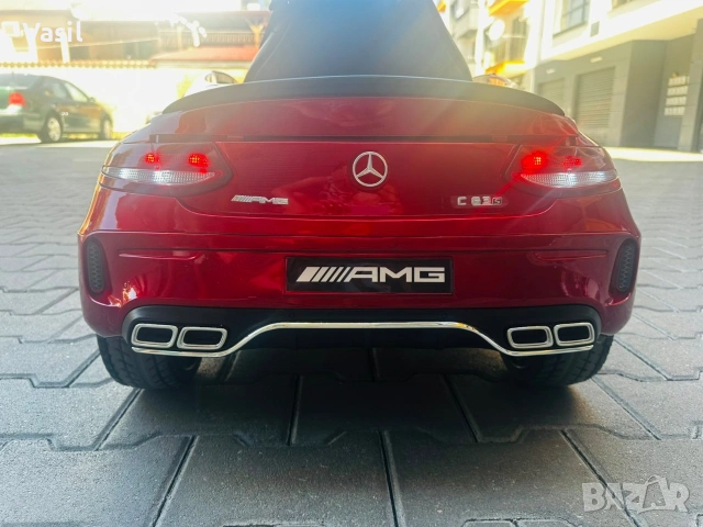 Детска Акумулаторна кола Mercedes Benz C63s AMG червена , снимка 5 - Коли, камиони, мотори, писти - 55181531