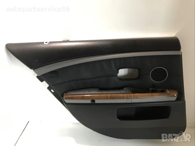 Тапицерия на задна лява врата черна кожа за BMW E65 740D (2004)