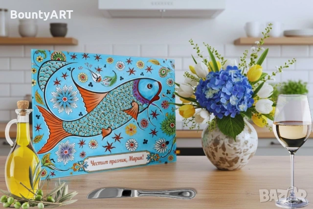 Персонализирана стъклена дъска Подарък за Цветница, Великден, Рожден ден, Имен ден, снимка 7 - Подаръци за имен ден - 54001680