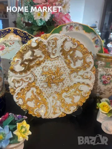 Meissen Germany  “ Злато и блясък” блестящо плато от най-добрата немска манифактура 