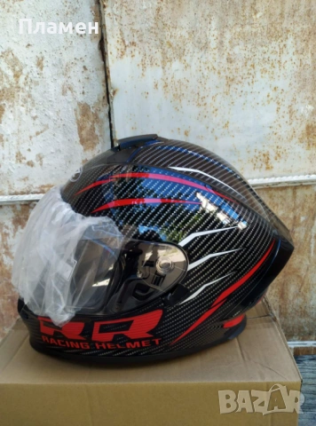Мото каска Dual Visor – Интегрална Racing каска за мотор атв, сутер колело байк, тротинетка с карбон, снимка 6 - Аксесоари и консумативи - 54704379