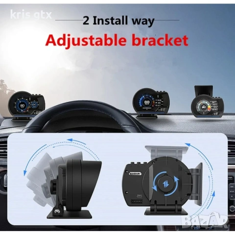 OBD2 и GPS диагностика, HUD дисплей,цифрово табло с информация за , Boost ,Clock, индикатор за турбо, снимка 5 - Аксесоари и консумативи - 54335529