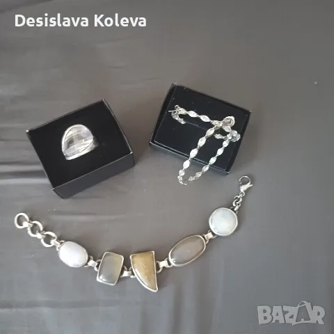 сребро ръчна изработка естествени камъни, снимка 5 - Бижутерийни комплекти - 55502130