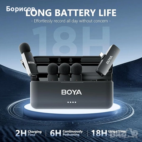 BOYA BY-V4U безжична микрофонна система с usb c, снимка 2 - Микрофони - 55068614