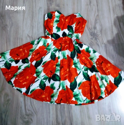 Дамска рокля с рози, снимка 2 - Рокли - 54402141