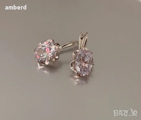 Невероятни сребърни обици -модел Е017, снимка 2 - Обеци - 54262242