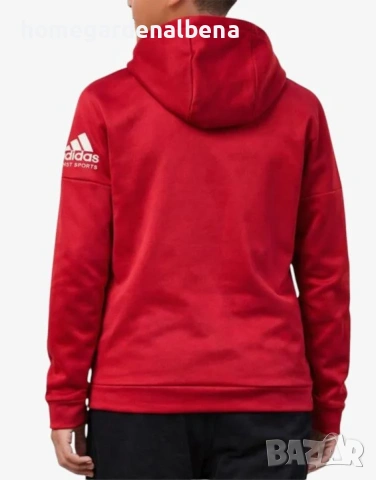 ADIDAS Stack Logo Hoodie Red Детско Горнище Оригинал 152 156 170, снимка 2 - Детски анцузи и суичери - 54481479