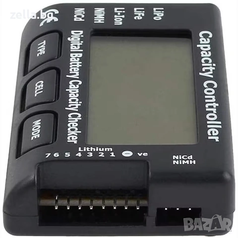 Дигитален тестер за батерии 18650 Li-Ion, LiPo, LiFe, NiMH, NiCd 2-7S с LCD дисплей 10441, снимка 13 - Друга електроника - 54694745