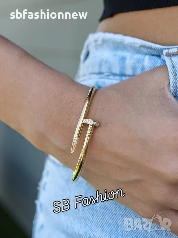 Cartier пирон с лого и камъни, снимка 4 - Гривни - 55469933