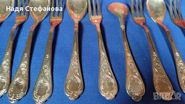 Десертни италиански лъжички и вилички комплект по 6 бр, снимка 5 - Прибори за хранене, готвене и сервиране - 55223320