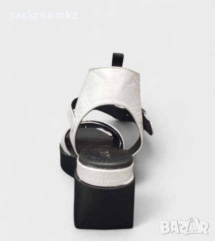 Дамски кожени сандали на платформа бели 20616-1465 white, снимка 4 - Сандали - 54256377
