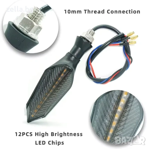 Комплект 2 броя динамични LED мигачи за електрическа тротинетка и скутер 36V-72V, IP67 10347, снимка 8 - Части за велосипеди - 54672451