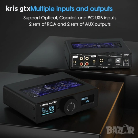 Douk Audio DAC-Q11 HiFi ESS9038Q2M+AK4493 USB DAC Audio Adapter COAX/OPT D/A Converter DSD256, снимка 6 - Други - 54754789