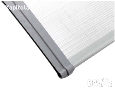 Навес от поликарбонат 300см × 120см - Сив/Прозрачен, снимка 3 - Други - 54066932