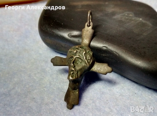 Старинен СРЕБЪРЕН КРЪСТ с Образа на Иисус Христос Сребро Висока Проба Ръчна Художествена Изработка, снимка 2 - Антикварни и старинни предмети - 53979274