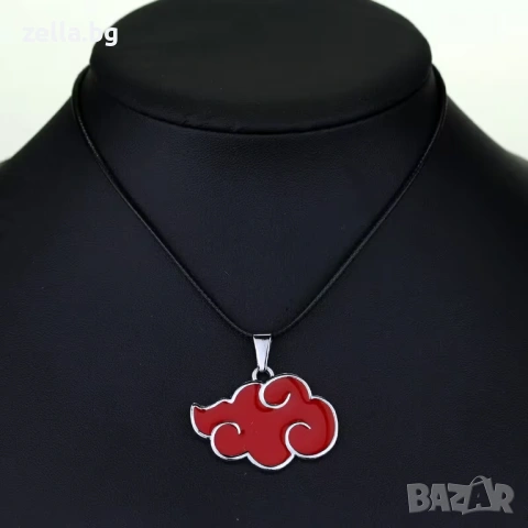 Метално колие Naruto Akatsuki Red Cloud 3.5 см – Аниме аксесоар, косплей, подарък за фенове 10154, снимка 7 - Колиета, медальони, синджири - 54659207