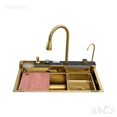 КОМПЛЕКТ МИВКА НЕРЪЖДАЕМА СТОМАНА С КРАН 750*460 HAUSBERG HB-C-9955