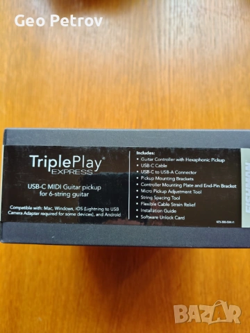 MIDI контролер за електрическа китара Fisman Triple Play Express, снимка 5 - Китари - 54126185