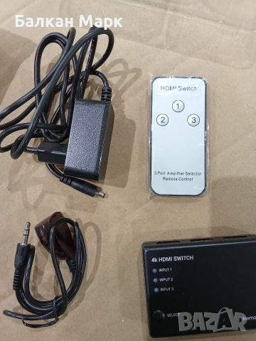 3-портов 4K HDMI суич kwmobile (HDMI 2.0, HDCP 2.2) + Дистанционно и IR удължител