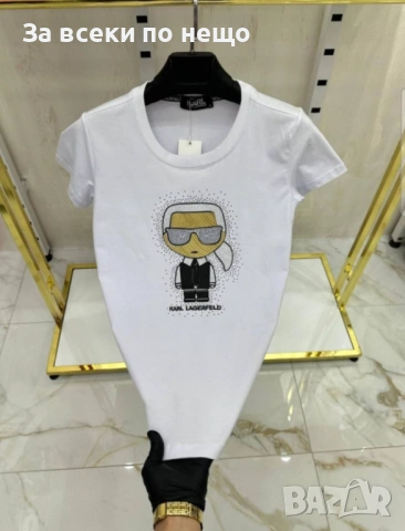Karl Lagerfeld Дамска Тениска👚Дамска Блуза С Къс Ръкав Карл Лагерфелд - 5 Модела Код Bal Style54, снимка 4 - Тениски - 54731300