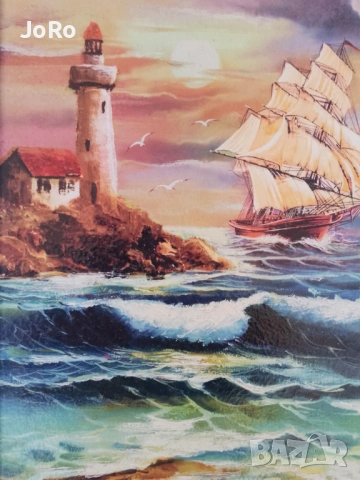 Морски пейзаж-картина на Димитър Генев , снимка 2 - Картини - 54317046