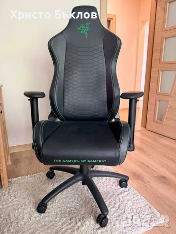 Гейминг стол Razer - Iskur X, черен/зелен