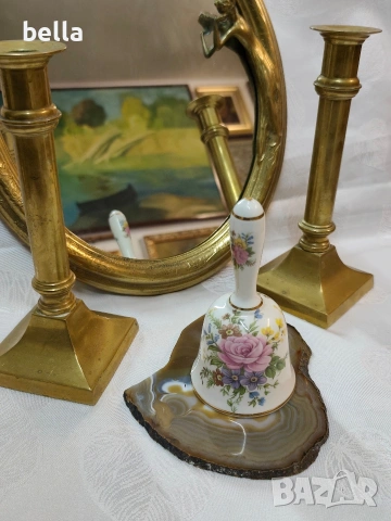 Аристократичен Бронзов Комплект: Огледало и Свещници, снимка 6 - Антикварни и старинни предмети - 54145051
