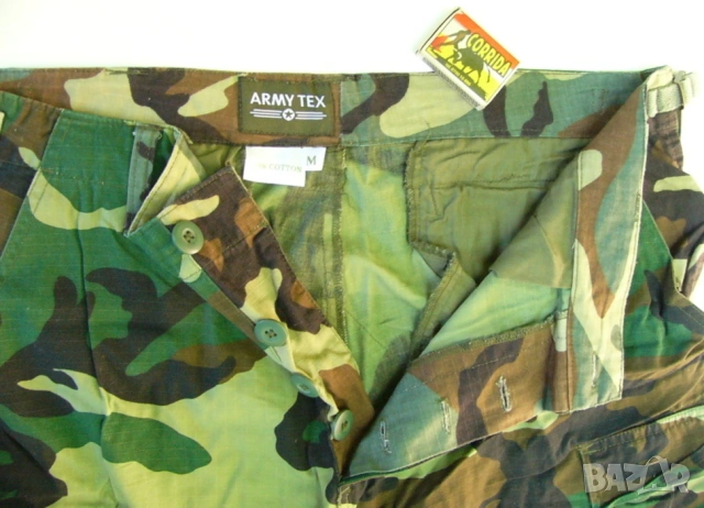 НОВИ К-т Оригинал ARMY TEX Военен ПАНТАЛОН ФЛАНЕЛКА ШАПКА размер M Армейски Камуфлаж Униформа БАРТЕР, снимка 4 - Екипировка - 55211369
