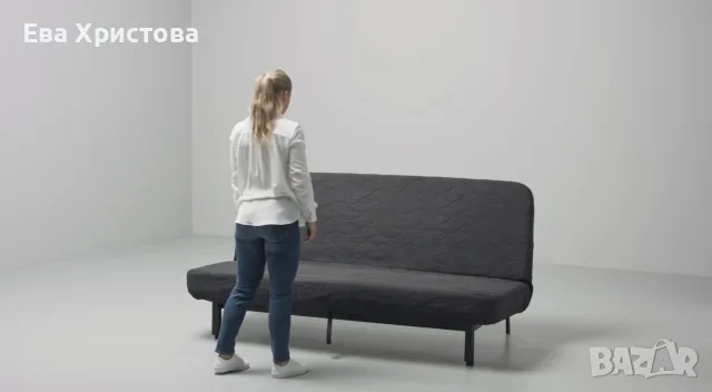 диван IKEA Клик-Клак + ПОДАРЪК калъф, снимка 8 - Дивани и мека мебел - 55398170
