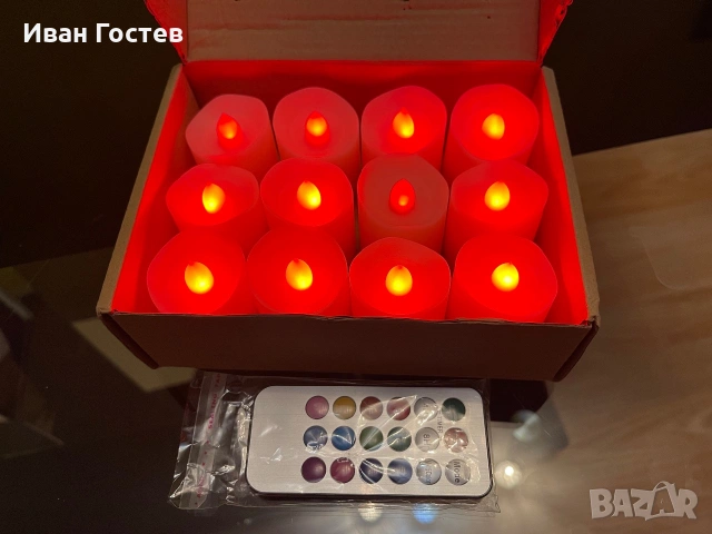Комплект 12 бр. RGB LED свещи с дистанционно управление - Нови, снимка 3 - Други - 55226096