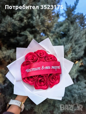 Букети от сатенени рози , снимка 7 - Други - 54346385
