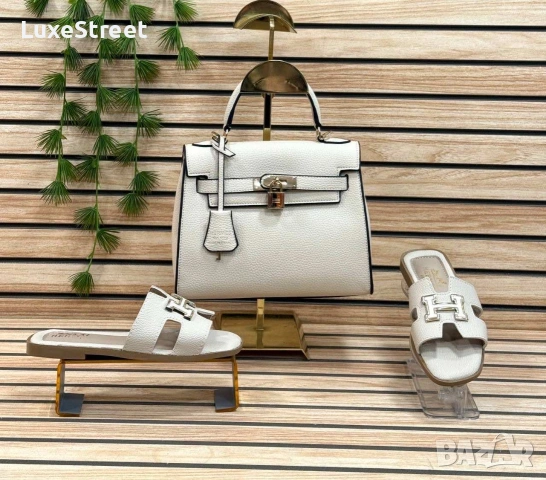 Hermes 🤍Дамски Чехли , снимка 12 - Чехли - 54632573