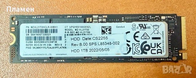 Samsung PM9A1 1000GB 1TB SSD NVMe 2280 Gen 4 x4 PCIe 7000MB/s