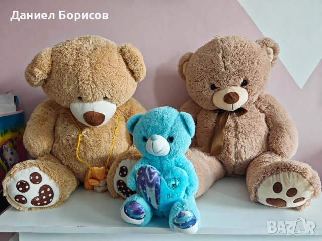 Огромни Плюшени Мечета 100см и Синьо Мече 32см - Мек и Пухкав Подарък