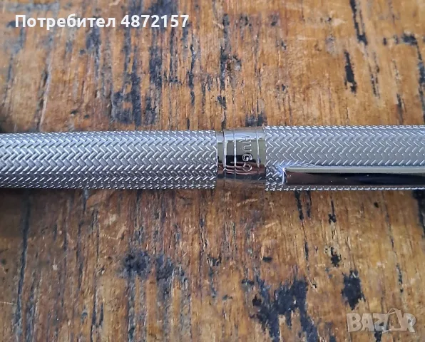 химикалка HUGO BOSS Elemental сребро метал с шарки тип рибена кост, снимка 7 - Колекции - 55577767