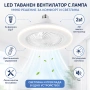 LED таванен вентилатор с лампа за фасунга, 2в1 осветление и вентилатор SP01166 Fan Light, снимка 3