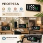 Голям електронен часовник дигитален светещ в тъмното на ток термометър, снимка 3