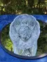 Полска кристална фруктиера тип гондола с красиво оформен ръб и богата гравюра, снимка 7