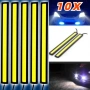 10бр. 17см DRL Дневни светлини за автомобили, водоустойчиви 12V LED COB , снимка 1