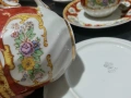 Стар български порцелан червен барок чаши за чай , снимка 5